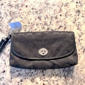 Black Coach wristlet purse